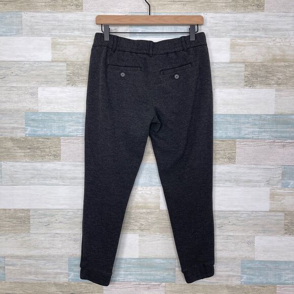 LOFT Melange Knit Ankle Joggers Gray Mid Rise Stretch Casual Womens 2P 2 Petite - Picture 4 of 8